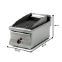 Thumbnail Grill electric profesional, inox, cu roca vulcanica si steamer, 40*64*29 cm - 1