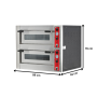 Thumbnail Cuptor profesional pentru pizza, electric, 2 vetre, 4+4 pizza / 30 cm - 2