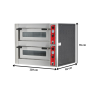 Thumbnail Cuptor profesional pentru pizza, electric, 2 vetre, 5+5 pizza / 30 cm , 119*81*76 cm - 3