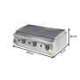 Thumbnail Grill pe gaz profesional, inox, cu suprafata striata PLUS, 120*73*30 cm - 1