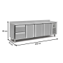 Thumbnail Masa rece inox cu 3 usi, profesionala, 2 sertare - 3