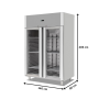 Thumbnail Dulap frigorific vertical inox cu 2 usi din sticla, 1400 lt - 6