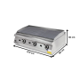 Thumbnail Grill pe gaz profesional, inox, cu suprafata striata PLUS, 120*90*30 cm - 1