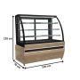 Thumbnail Vitrina frigorifica orizontala, cofetarie, lemn A447-SAMARA, geam curbat, ventilata, 130 cm - 1