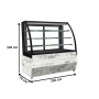 Thumbnail Vitrina frigorifica orizontala, cofetarie, decor lemn F255-CARRARA, geam curbat, ventilata, 130 cm - 1