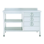 Thumbnail Masa de lucru inox cu polita intermediara si inferioara si 3 sertare 220*70*85 - 4