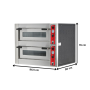 Thumbnail Cuptor profesional pentru pizza, electric, 2 vetre, 4+4 pizza / 33 cm - 2