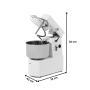 Thumbnail Malaxor aluat RESTO ITALIA, 25 kg, cu cap rabatabil, cuva detasabila, 2 viteze, motor trifazic, 43*74*81 cm - 2
