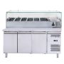 Thumbnail Masa rece cu 3 usi + Vitrina ingrediente 1,5 m cu 5 cuve GN1/3 + 1 cuva GN1/2 - 0
