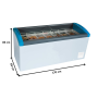 Thumbnail Lada congelare, capac glisant curbat din sticla, 351 lt, 170*65*85 cm - 2