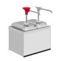 Thumbnail Dozator dublu, din inox, cu pompa, pentru ketchup/mustar/maioneza 2*1.9 lt - 0