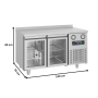 Thumbnail Masa rece FRENOX, profesional, Eficienta Energetica, inox, 2 usi din sticla, 281 lt, 140*70*85 cm - 4