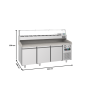 Thumbnail Masa rece preparare pizza FRENOX, profesionala, inox, 3 usi, 615 lt, 210*80*108 cm - 6