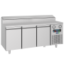 Thumbnail Masa rece preparare pizza FRENOX, profesionala, inox, 3 usi si 10 cuve, 187*80*109 cm - 0