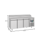 Thumbnail Masa rece preparare pizza FRENOX, profesionala, inox, 3 usi si 10 cuve, 187*80*109 cm - 5