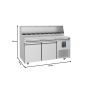 Thumbnail Masa rece preparare pizza FRENOX, profesionala, inox, 2 usi, 460 lt, 178*85*133 cm - 2