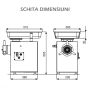 Thumbnail Masina pentru tocat carne, LA MINERVA, inox, 500 kg/h, 38*29.5*60.5 cm - 1