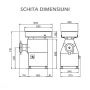 Thumbnail Masina pentru tocat carne, LA MINERVA, inox, 800 kg/h, 36*34*56.5 cm - 1