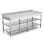 Thumbnail Masa de lucru inox cu polita intermediara si inferioara 240*70*85 - 0