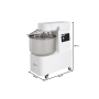 Thumbnail Malaxor aluat PRISMAFOOD ITALIA, 48 lt, 40 kg, cap fix si 1 viteza, trifazat - 6