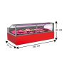 Thumbnail Vitrina frigorifica pentru carne, specialitati, mezeluri 260 cm, Rosu RAL3020, iluminare LED carne, FULL STATIC, motor silentios - 3