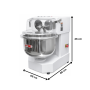 Thumbnail Malaxor pentru aluat cu brat dublu, capacitate 30 LT, inox, 90 kg, 5 viteze variabile, bol fix - 3