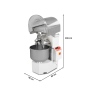 Thumbnail Malaxor profesional pentru aluat cu brat dublu, capacitate 65 LT, inox, 10 viteze variabile, bol fix - 6