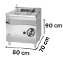 Thumbnail Tigaie basculanta profesionala electrica 50 Lt, Fund Inox, Inclinare Manuala, 7.76 kW, 80*70*90 cm - 1