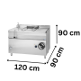 Thumbnail Tigaie basculanta profesionala electrica 120 Lt, Inclinare Manuala, 18 kW, 120*90*90 cm - 1