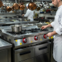 Thumbnail Masina de gatit pe gaz, inox, cu 3 arzatoare, suport de podea cu polita, 120*49*85 cm - 3
