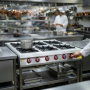 Thumbnail Masina de gatit pe gaz, inox, cu 6 arzatoare, suport de podea cu polita, 150*104*85 cm - 2