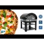 Thumbnail Cuptor profesional pentru pizza, cu samota si alimentare pe gaz, capacitate 4 pizza 30 cm - Negru - 7
