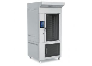 Cuptor profesional brutarie / patiserie rotativ electric din inox cu convectie si dospitor - 10 tavi 40*60